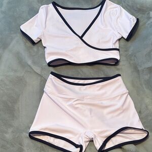 Women's White and Navy Trim Workout